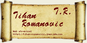 Tihan Romanović vizit kartica